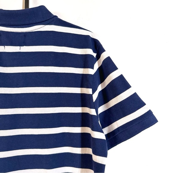 PIOMBO Organic Cotton Piquet Polo Shirt With Stripes In Navy Blue Size XL NEW - Picture 6 of 14